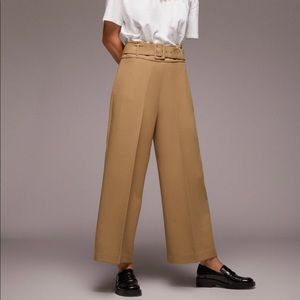 Zara medium High Waist trousers with belt (Wideleg)